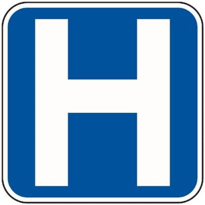 Пътен знак със стойка 110см- Болница