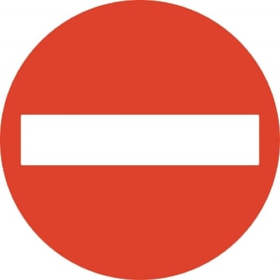 Пътен знак със стойка 110см- Забранено влизане на ППС