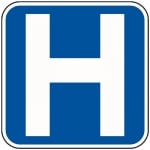 Пътен знак със стойка 110см- Болница