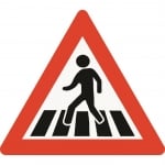 Пътен знак със стойка 110см- Пешеходна пътека А18