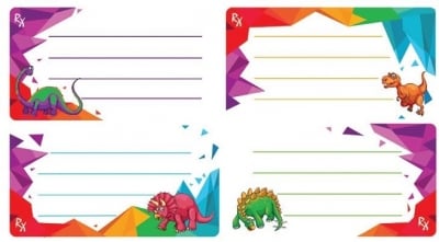 Етикети ученически 40броя - Динозаври