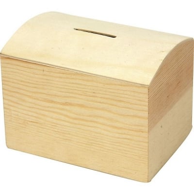 За декорация: Дървена касичка 10х8х7 см