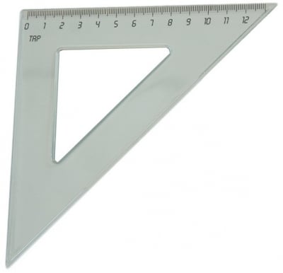 Триъгълник 14см 45° прозрачен
