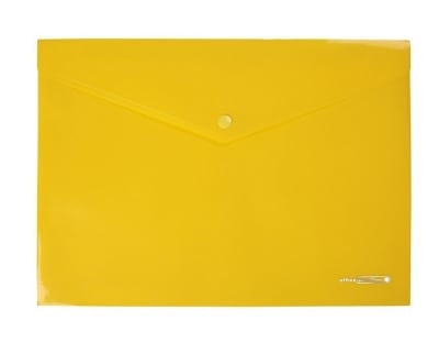 Папка PVC с копче А4 De lux жълта