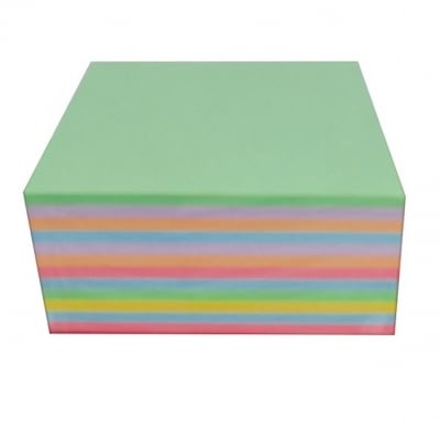Хартиено цветно кубче за бележки 400л лепено