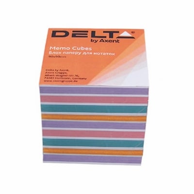 Хартиено цветно кубче за бележки Delta