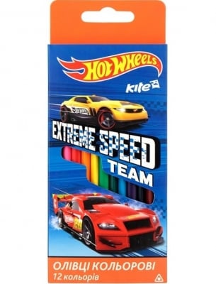 Цв.моливи Kite Hot Wheel 12цв триъгълни