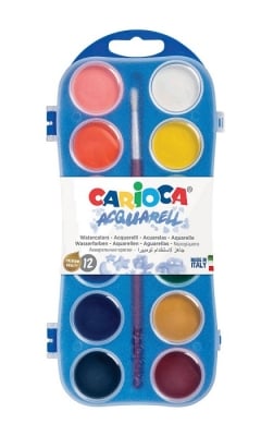Водни бои Carioca 12цв с подарък четка големи