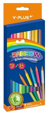 Цв.моливи RAINBOW двуцветни 12/24цв. триъгълни