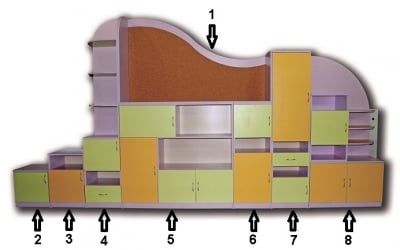 Секция Айтос - модул 3, Шкаф с врат. и рафт, цв.
