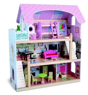 Дървена къща за кукли с обзавеждане  Mila