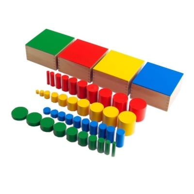 Кутии с цветни цилиндри, 4 бр.