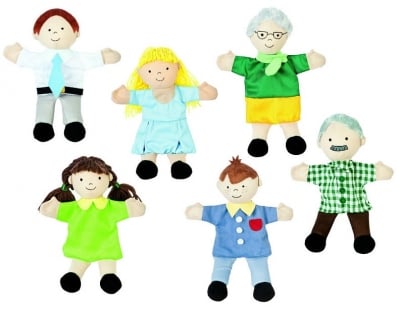 Комплект 6 кукли за ръка - Семейство