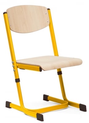Стол с регул.вис.на седалката 26-31см жълт мета