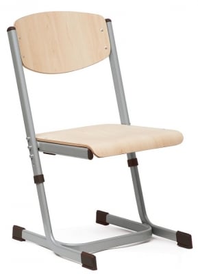 Стол с регул.вис.на седалката 35-38см сив метал