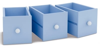 Кутии 3броя, дървени, за кубични рафтовеСВ.СИНИ