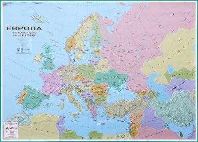 Европа - политическа карта 107х175см