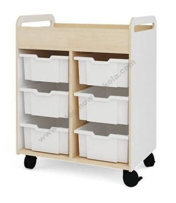 Шкаф на колела - STEM кабинет, бял (без контейнери)