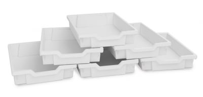 Контейнери от пластмаса БЕЛИ - плитки, 6 броя