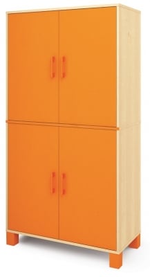 Серия Fresh - Шкаф с  2 отделения и 4 врати - оранжеви