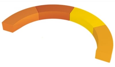 Мек диван Fresh - Полукръг (комплект от 4 елемента), оранжев