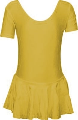 Трико за гимнастика и танци, с къс ръкав и поличка