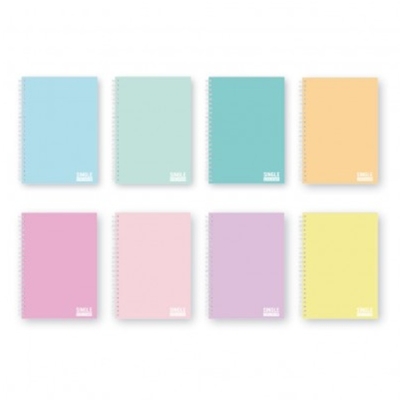 Тетрадка A4 спирала тв.корица Slim UV Pastel Single Colour, 100 л.ред, 2 теми