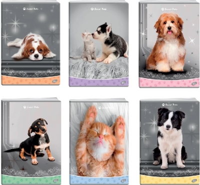 Тетрадка A5 UV Sweet Pets, 60+2 л.ред, 70 г/м2