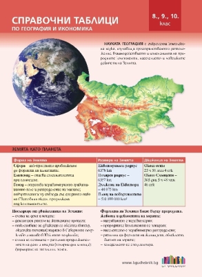 Справочни таблици по география и икономика за 8, 9 и 10 клас (Бг Учебник)