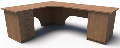 Бюро директорско, ъглово с плот 25мм 220х177 H=76см