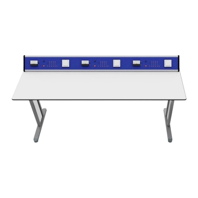 RFG Лабораторна ученическа маса Flat, 180х60х75 см, синьо-бяла