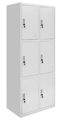 Метален шкаф Carmen с 6 отделения 76х45см H=185см, светлосив