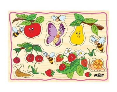 Пъзел дървен с дръжки -  Плодове (вариант 2)