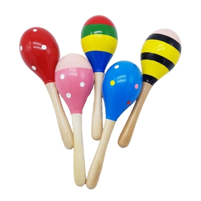 Дървен цветен маракас, 1 брой