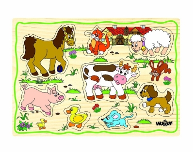 Пъзел дървен с дръжки -   Ферма