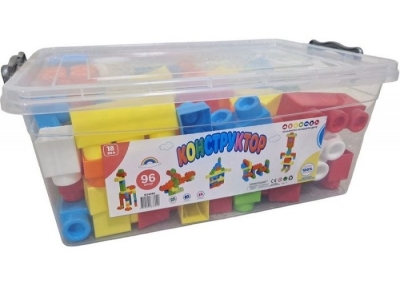 Конструктор с едри части,  96 елемента - в кутия