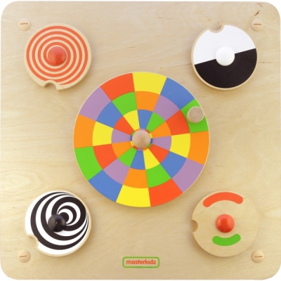 Манипулативна дъска за стена - Въртящи се цветни дискове