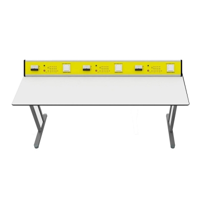 RFG Лабораторна ученическа маса Flat, 180х60х75 см, жълто-бяла