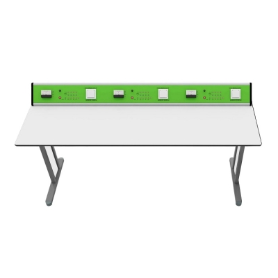 RFG Лабораторна ученическа маса Flat, 180х60х75 см, зелено-бяла