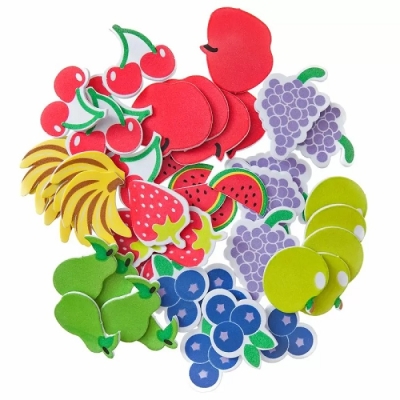 Стикери от микропореста гума EVA - Плодове, 45 броя