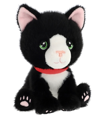 Плюшена играчка - Коте, черно и бяло 14 см