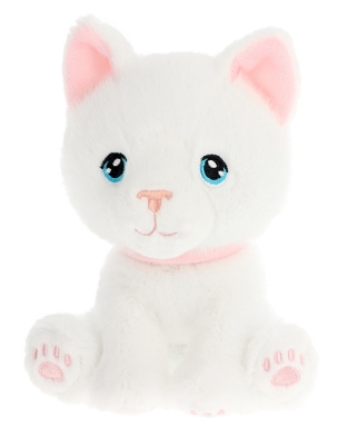 Плюшена играчка - Коте, бяло 14 см