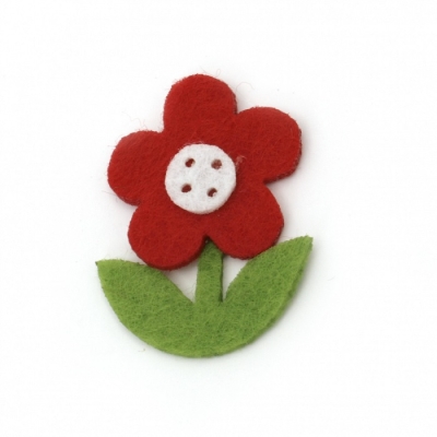 Фигурки от филц - Цвете 4.2х3.1 см, 10 броя