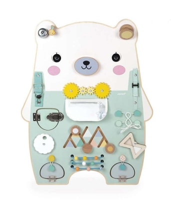 Janod Дървена дъска с активности - Мече PURE