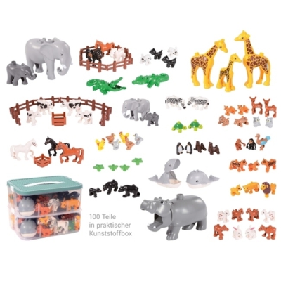 Конструктор Junior Фигури на животни и огради, 100 части