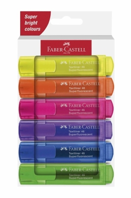 Маркер за текст Faber-Castell 1546, неон, 6 цвята