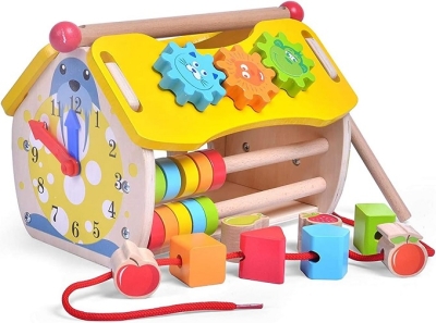 Дървена къщичка-сортер