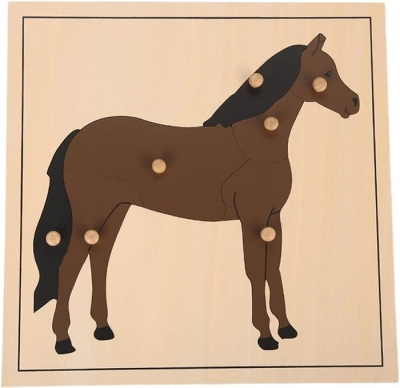 Дървен пъзел Монтесори: Кон