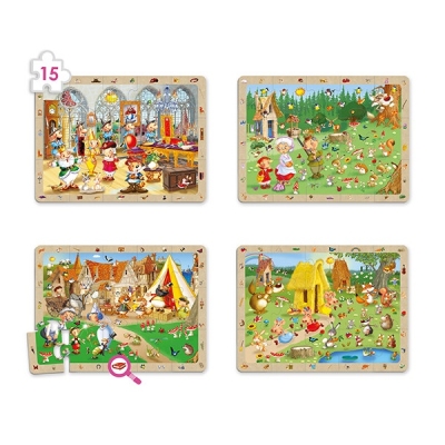 Комплект 4 пъзела за наблюдателност - Приказки
