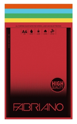 Картон цветен Fabriano A4, 160 g/m2, 23 цвята, 250 листа